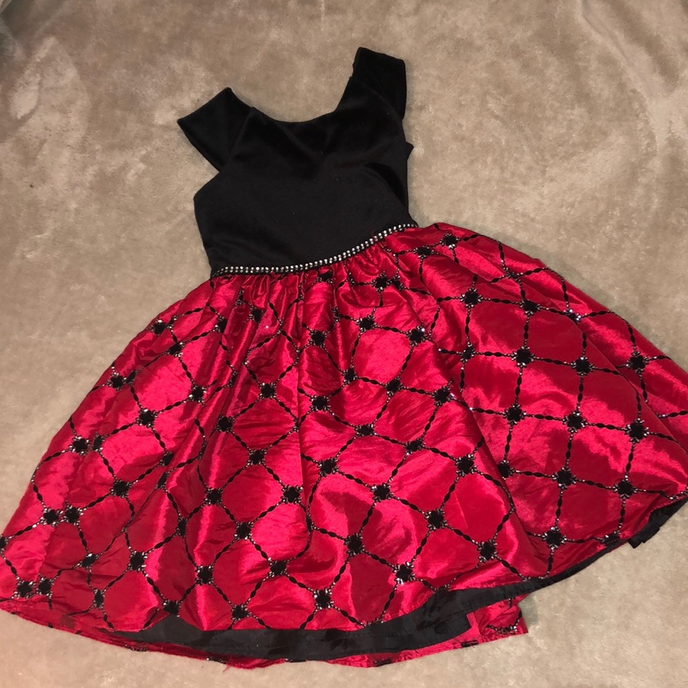 Velvet, satin and sparkle dress